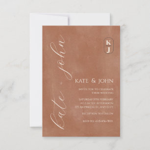 Minimalist Terracotta Wedding Invitation Modern