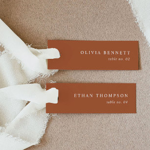 Minimalist Terracotta Wedding Name Place Cards
