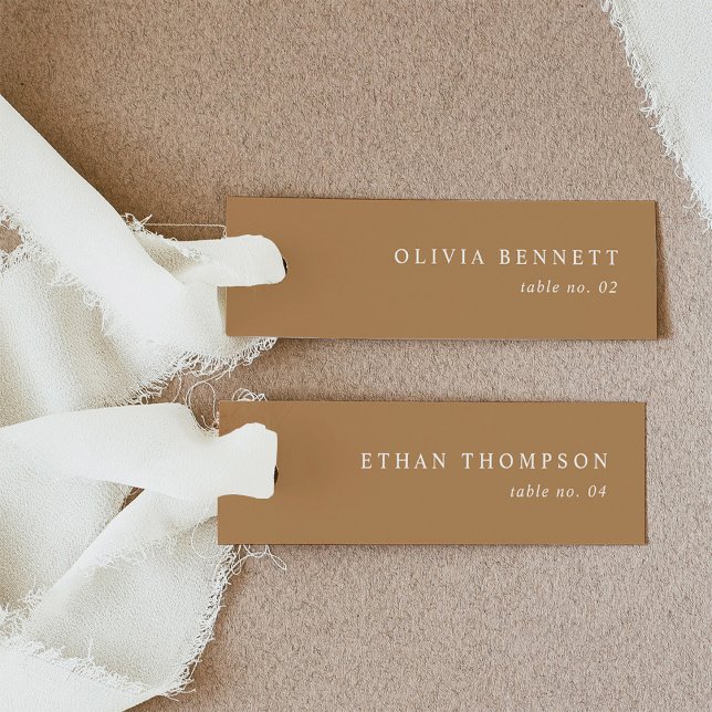 Minimalist Terracotta Wedding Name Place Cards (Creator Uploaded)