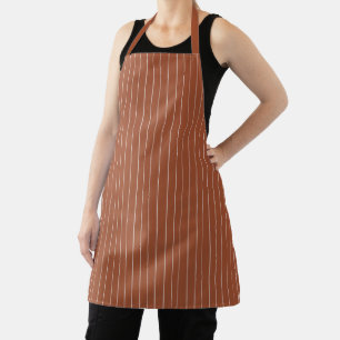 Minimalist terracotta white vertical stripes chic apron