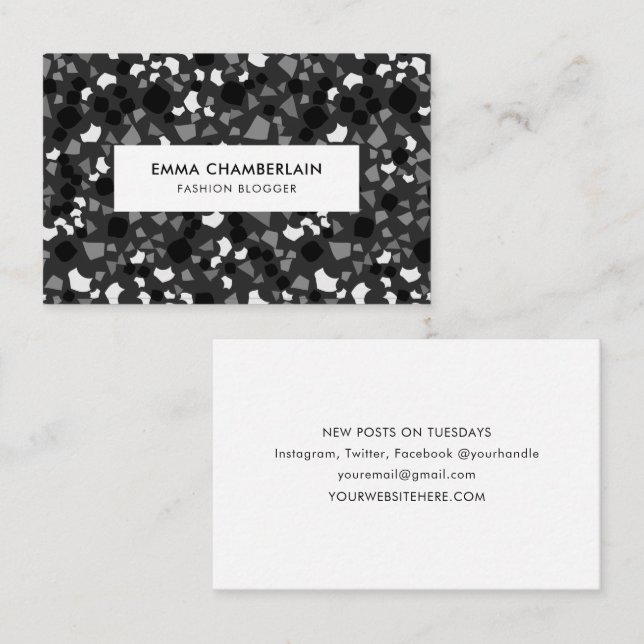 Minimalist Terrazzo Print Modern Custom  Business Card (Front/Back)