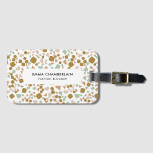 Minimalist Terrazzo Print Modern Custom   Luggage Tag