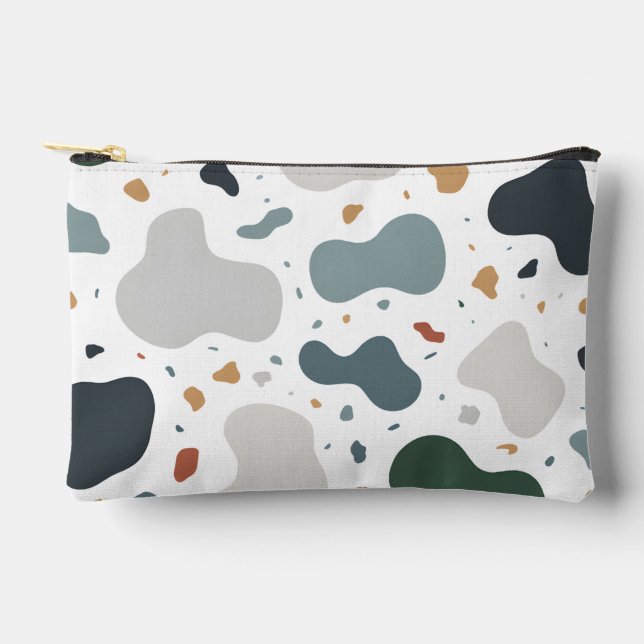 Minimalist Terrazzo Style Custom Fabric, Wallpaper Accessory Pouch (Front)
