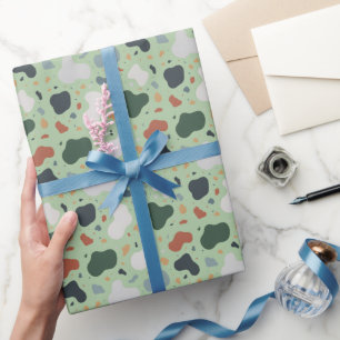 Minimalist Terrazzo Style Custom Fabric, Wallpaper Wrapping Paper