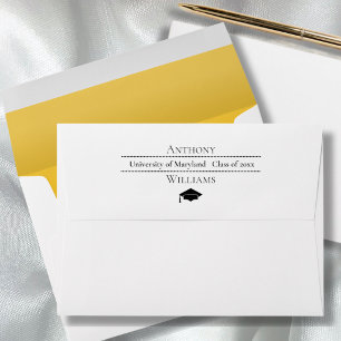 Minimalist Text Design Graduation gold  Envelope