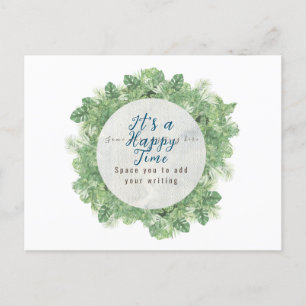 Minimalist text frame For train engine theme Postcard