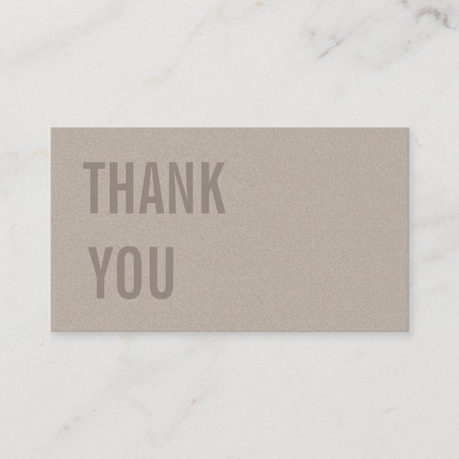 Minimalist Text Kraft Paper Thank You & Discount Business Card (Front)
