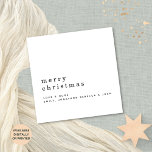 Minimalist Text Name Merry Christmas White Card<br><div class="desc">Minimalist Text Name Merry Christmas Black on White. Minimal elegance,  with your greeting larger in stylish lowercase with your names beneath with lots of plain area. Easily personalise the text to your own details. Fully customisable.</div>