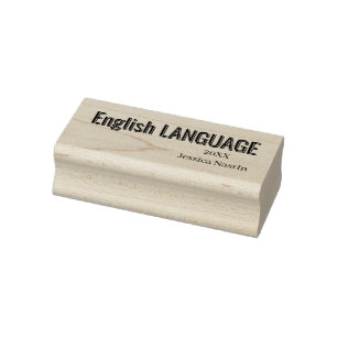 Minimalist Text School Subject  Rubber Stamp