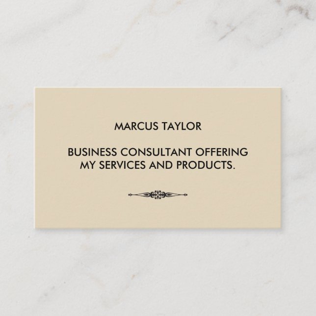 Minimalist Textual with Embellished Element Business Card (Front)