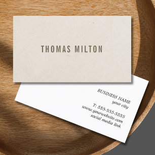 Minimalist Texture Beige Consultant Brown  Business Card