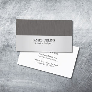 Minimalist Texture Grey Silver Consultant Business Card