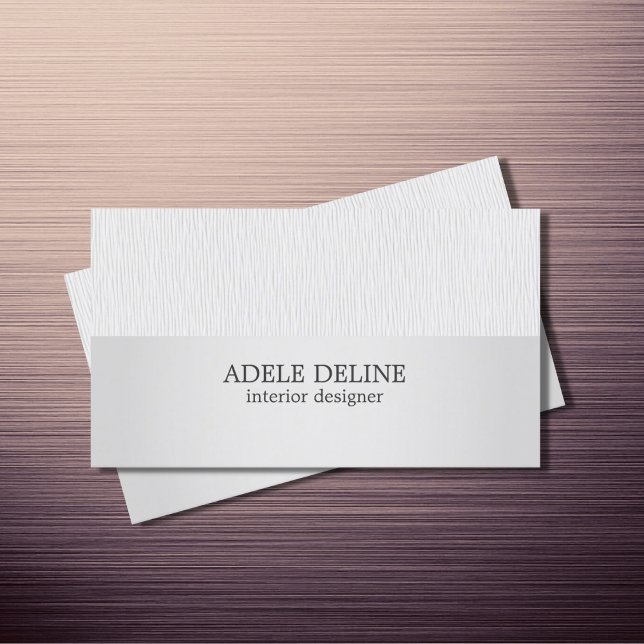 Minimalist Texture Grey Silver Interior Designer Business Card (Creator Uploaded)