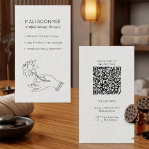 Minimalist Thai Massage QR Code Business Card
