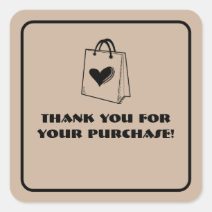 Minimalist Thank for your Purchase  Square Sticker