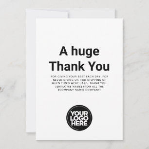 Minimalist Thank You Any Colour Appreciation Card