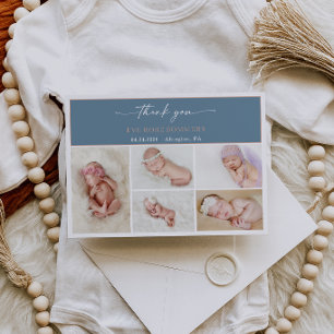 Minimalist Thank You Baby Photo Announcement Card