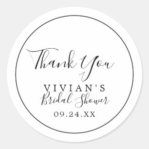 Minimalist Thank You Bridal Shower Favour Sticker