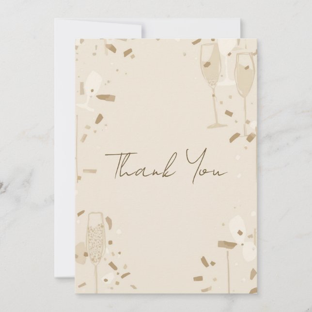 Minimalist Thank You Card | Modern Beige & Ivory (Front)