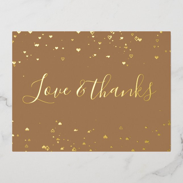Minimalist Thank you Card with cute little hearts (Front)