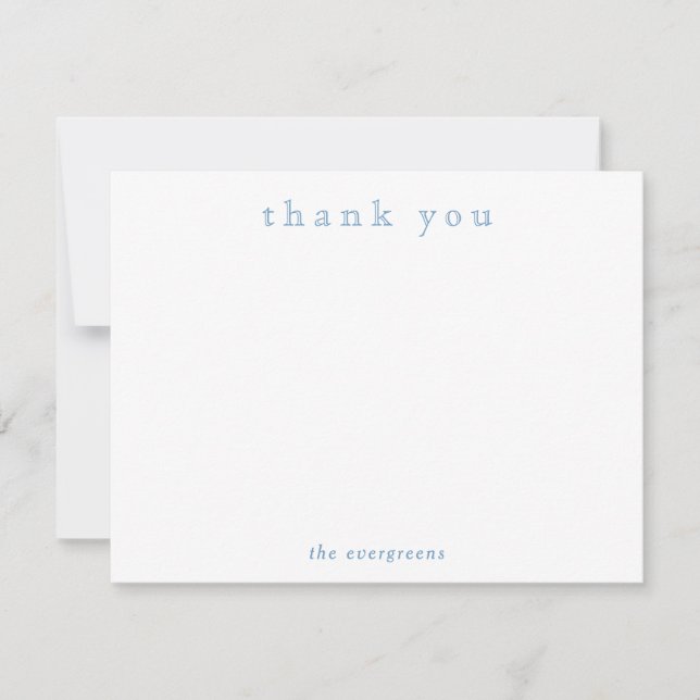 Minimalist Thank You Couples or Family Stationery Card (Front)