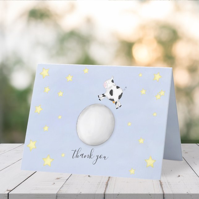 Minimalist Thank You Cow Jumped Over the Moon Card (Creator Uploaded)
