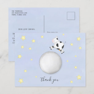 Minimalist Thank You Cow Jumped Over the Moon Postcard