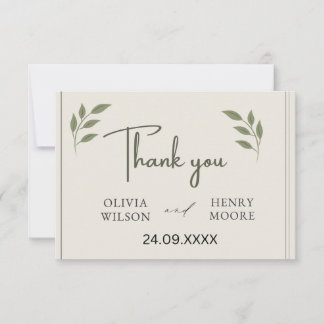Minimalist Thank You Favour Box Card