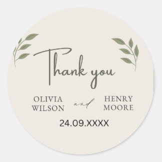 Minimalist Thank You Favour Box Classic Round Sticker