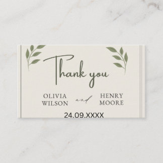 Minimalist Thank You Favour Box Enclosure Card