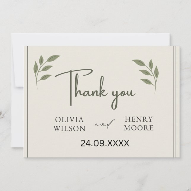 Minimalist Thank You Favour Box Holiday Card (Front)
