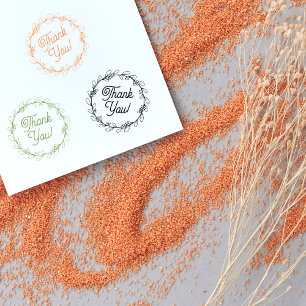 Minimalist Thank You, Flower Rubber Stamp