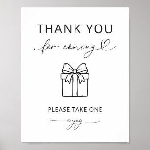Minimalist Thank You for Coming Baby Shower Party Poster