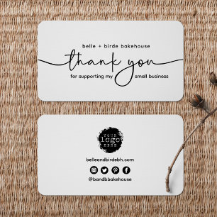 Minimalist Thank You for Supporting My Small  Business Card