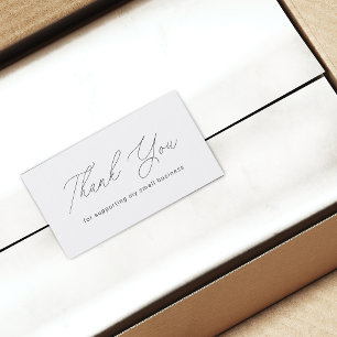 Minimalist Thank You For Supporting Small QR Code Business Card