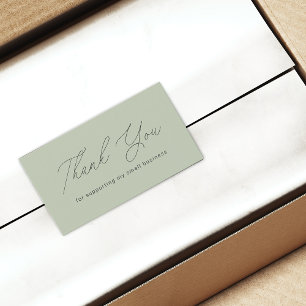 Minimalist Thank You For Supporting Small QR Code Business Card