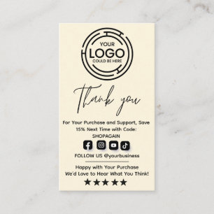 Minimalist Thank You for Your Purchase Hang Tags