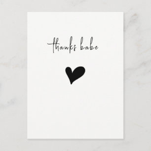 Minimalist Thank You Heart Postcard