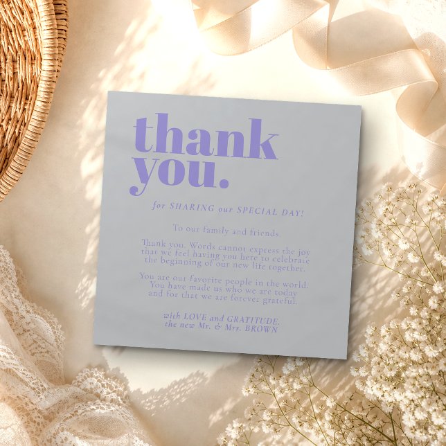 Minimalist Thank You Lavender Silver Enclosure Card (Creator Uploaded)