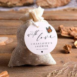Minimalist Thank You Monarch Butterfly Shower Favour Tags