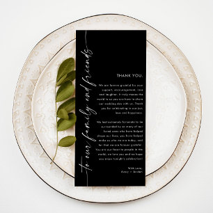 Minimalist Thank You Note, Wedding Thanks Napkin 