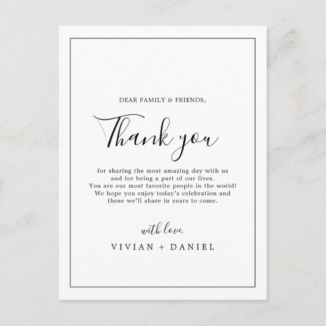 Minimalist Thank You Reception Card (Front)