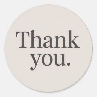 Minimalist Thank You Sticker | Neutral Beige