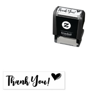 Minimalist Thank You w Little Heart Self-inking Stamp