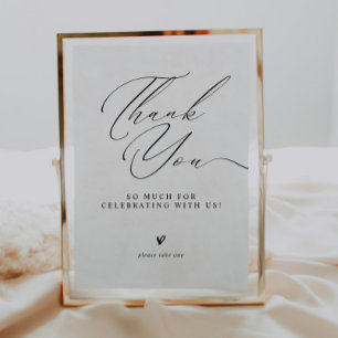 Minimalist Thank You Wedding Favors Sign