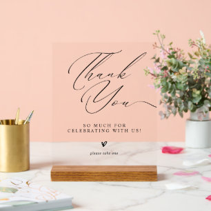 Minimalist Thank You Wedding Favors Sign