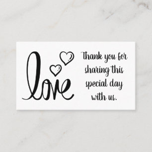 Minimalist Thank You Wedding Love Bridal Shower Place Card