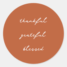 Minimalist Thankful Script Orange Thanksgiving 