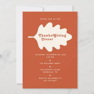 Minimalist Thanksgiving Dinner Invitation Card