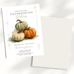 Minimalist Thanksgiving Gathering Pumpkin Invitation